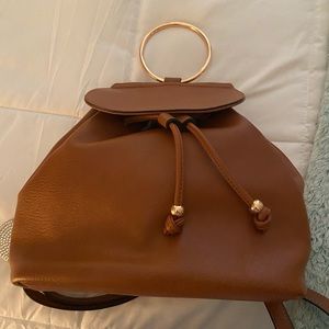 Lauren Conrad small tan leather backpack